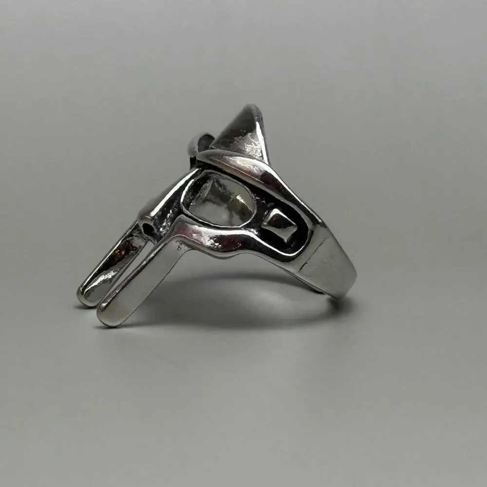 Y2K Vintage Silver MF Doom Mask Ring – Size 9, Unisex, Brand New